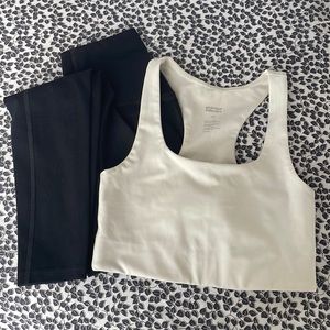 girlfriend collective black/ivory set